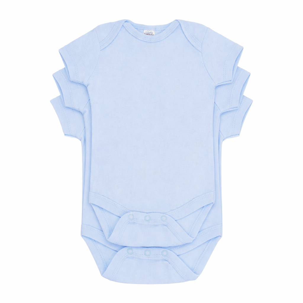 Baby 3 Pack Of Cotton Bodysuits 0-9 Months