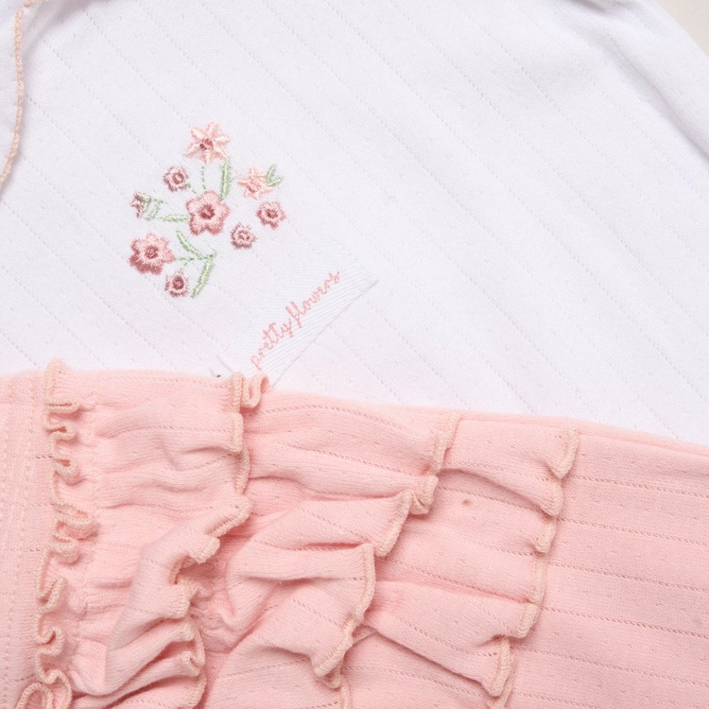 Baby Girl 4 Piece Ribbed Outfit 0-9 Months