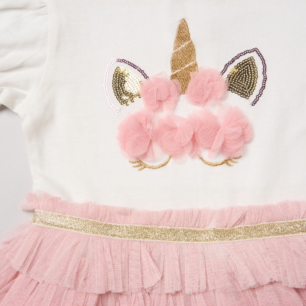 Girls Sequin Embroidery Unicorn Tutu Dress 3-5 Years
