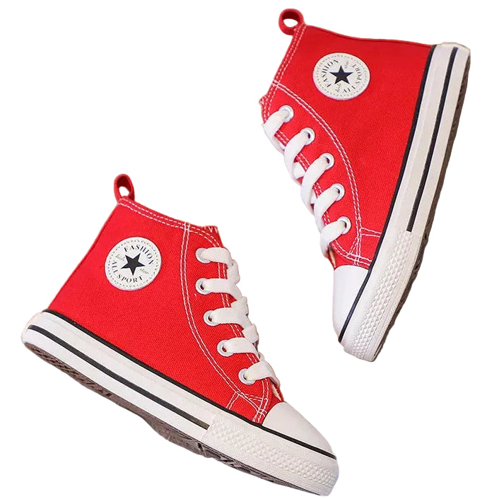 Children's High-Top Canvas Shoes