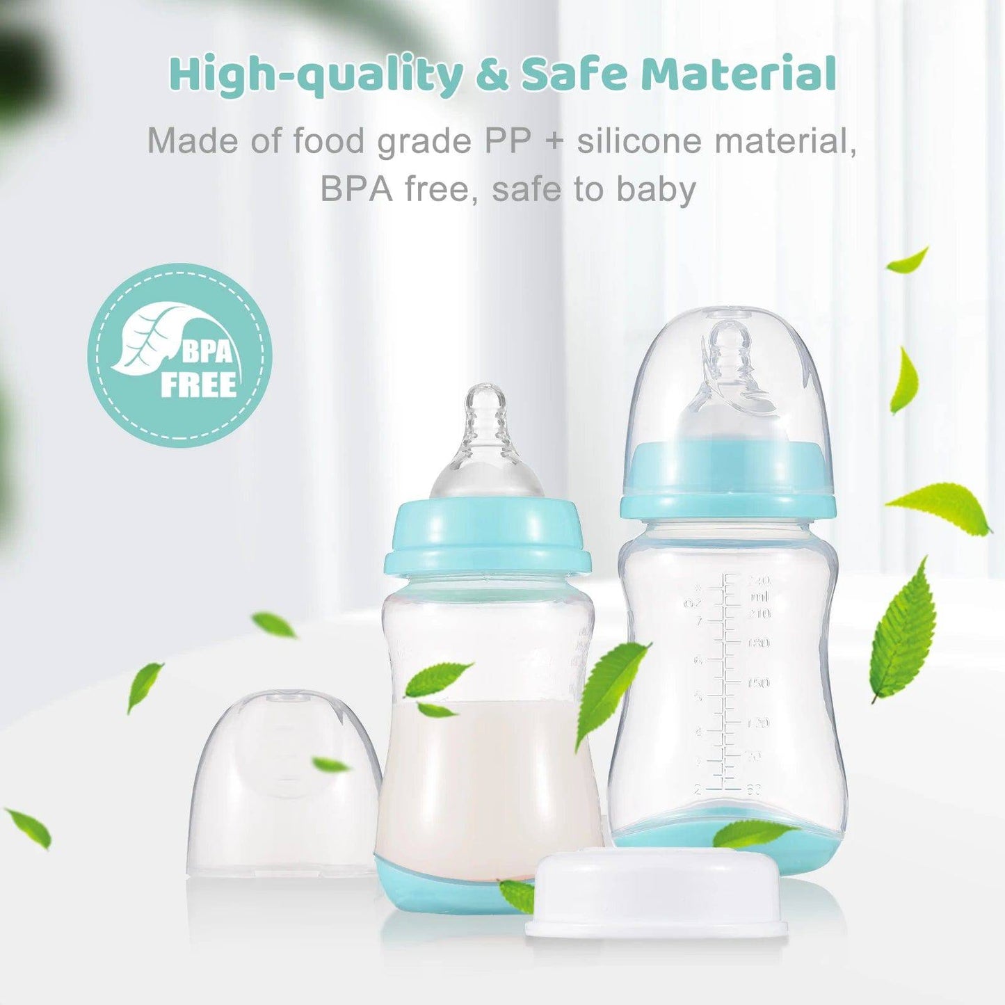 Silicone Nipple Baby Feeding Bottles (3 Pack)