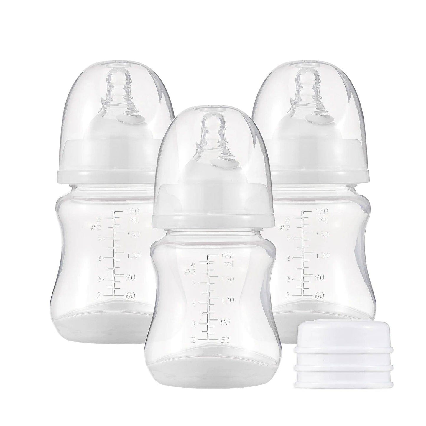 Silicone Nipple Baby Feeding Bottles (3 Pack)