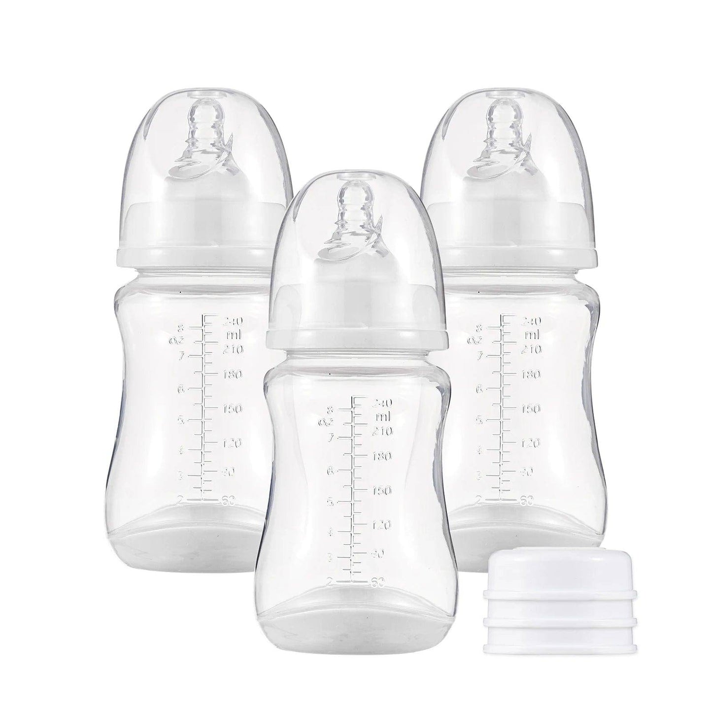Silicone Nipple Baby Feeding Bottles (3 Pack)