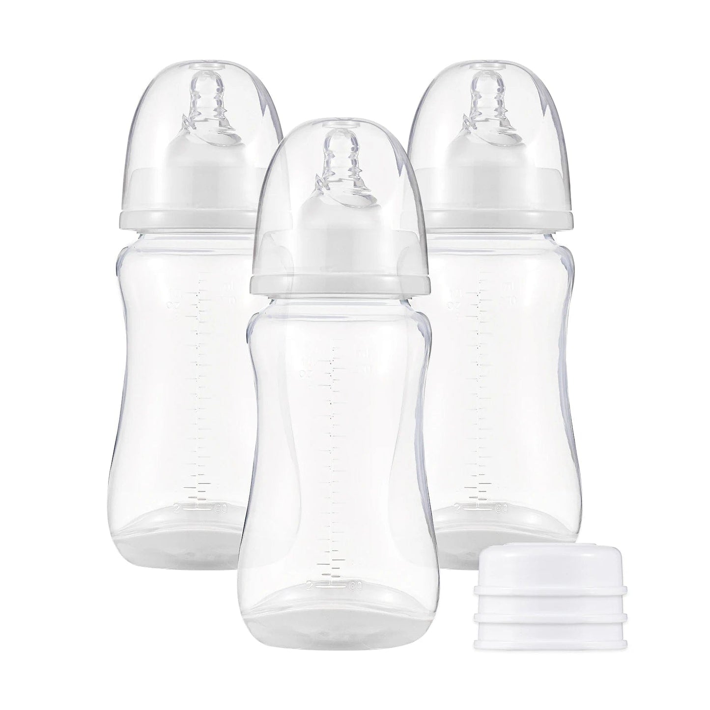 Silicone Nipple Baby Feeding Bottles (3 Pack)
