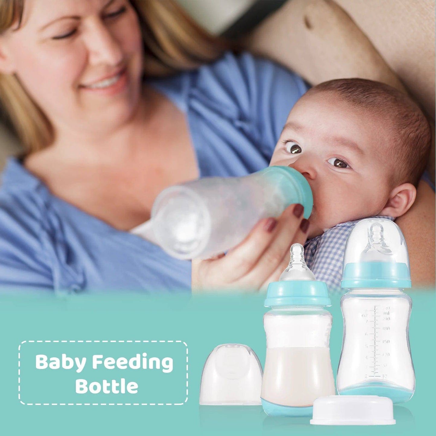 Silicone Nipple Baby Feeding Bottles (3 Pack)
