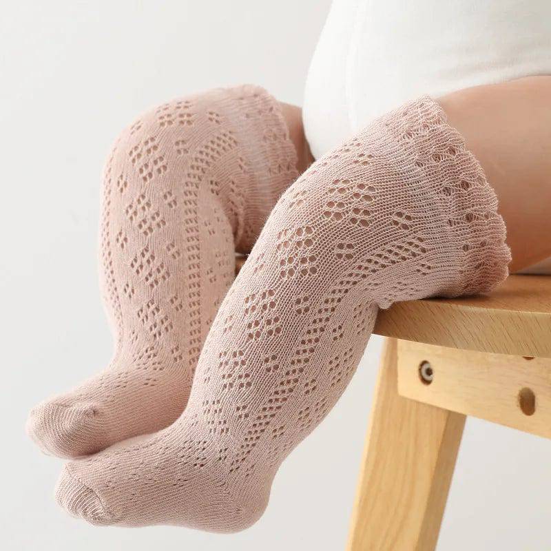Baby Girl Cotton Knee High Long Socks - Bubbachubs
