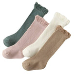 Baby Girl Cotton Knee High Long Socks - Bubbachubs