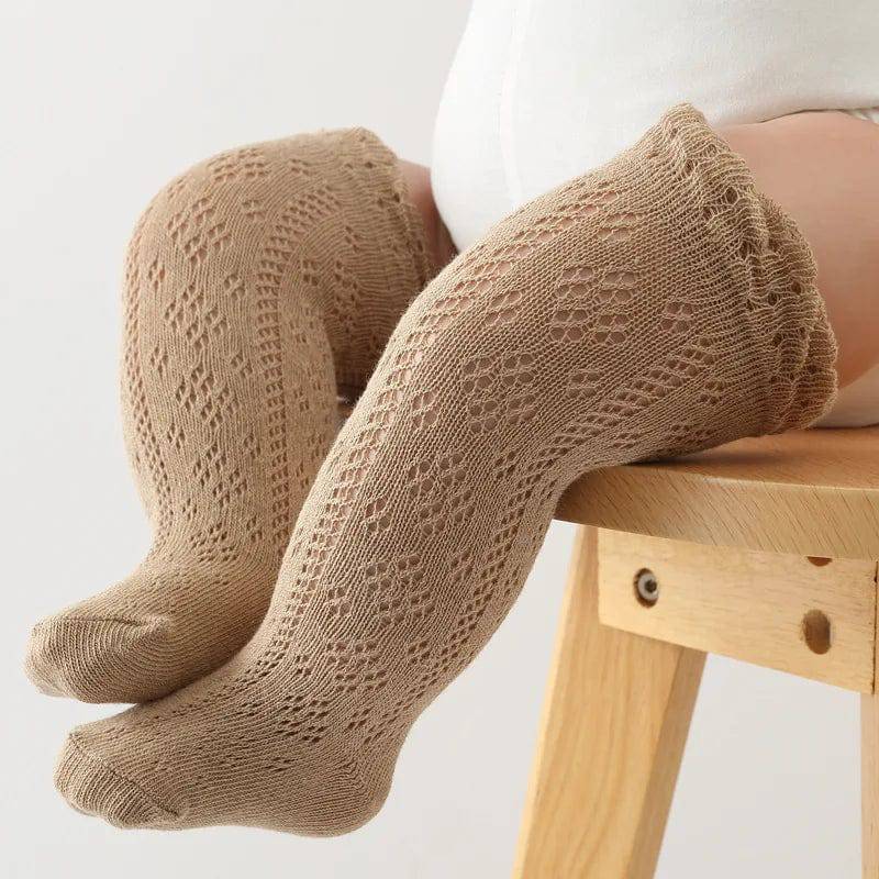 Baby Girl Cotton Knee High Long Socks - Bubbachubs