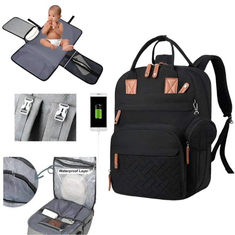 Nappy Backpack Travel Bag Grey - Bubbachubs