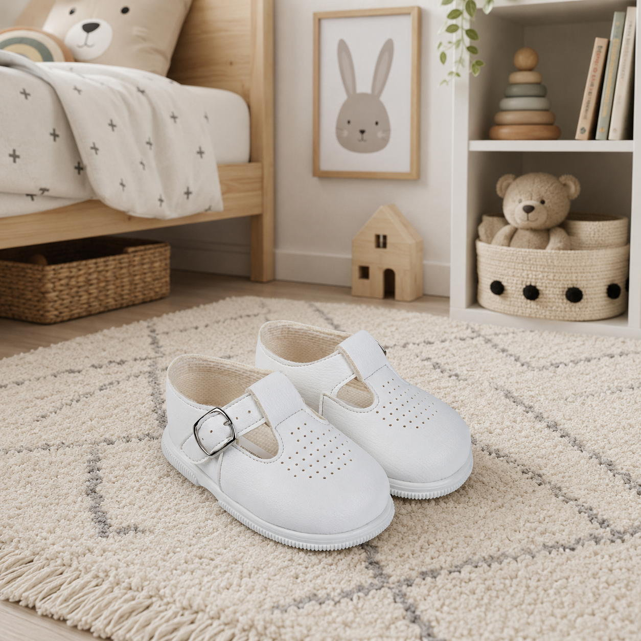 Baby T-Bar First Walker Hard Sole Shoes