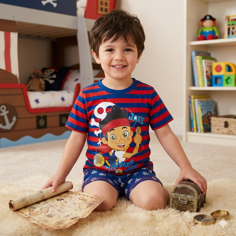 Boys Jake & The Neverland Pirates Shorts Pyjama Set 2-6 Years