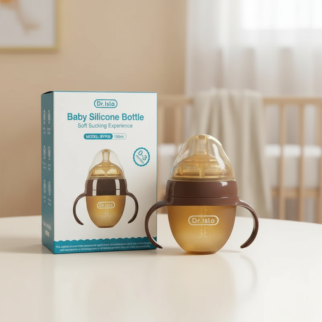 150ml/250ml Baby Silicone Bottle With Handle BPA Free