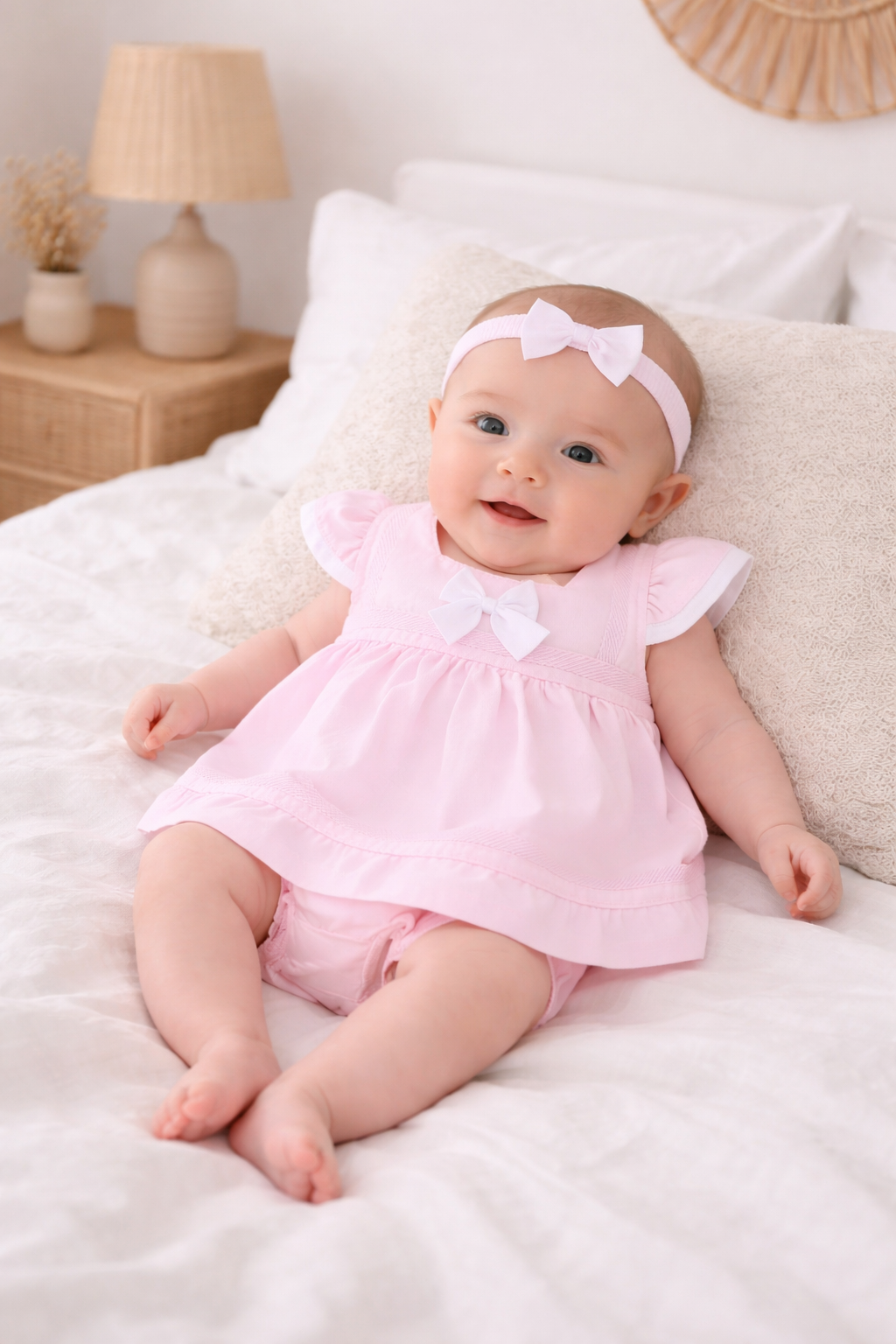 Baby Girls Dress, Pant & Headband Set 0-9 Months