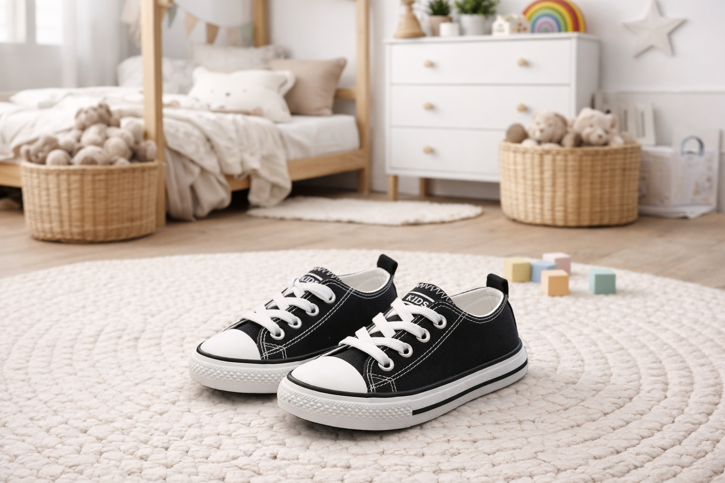 Baby & Toddler Canvas Trainers – Soft Sole Low Top First Walker Shoes