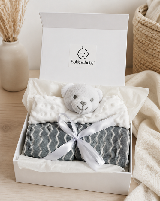 Bubbachubs Baby Fleece Blanket & Bear Comforter Gift Set