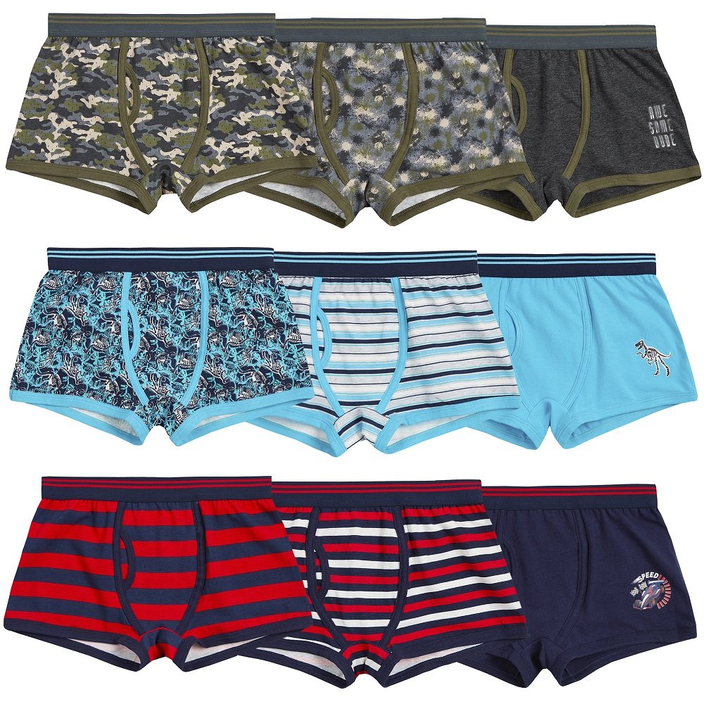 Infant Boys 3 Pack Of Trunk Fit Boxer Shorts 2-6 Years