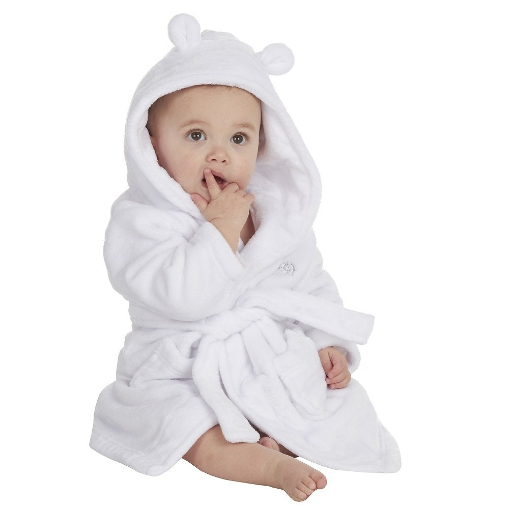 Baby's White Hooded Dressing Gown 0-24 Months
