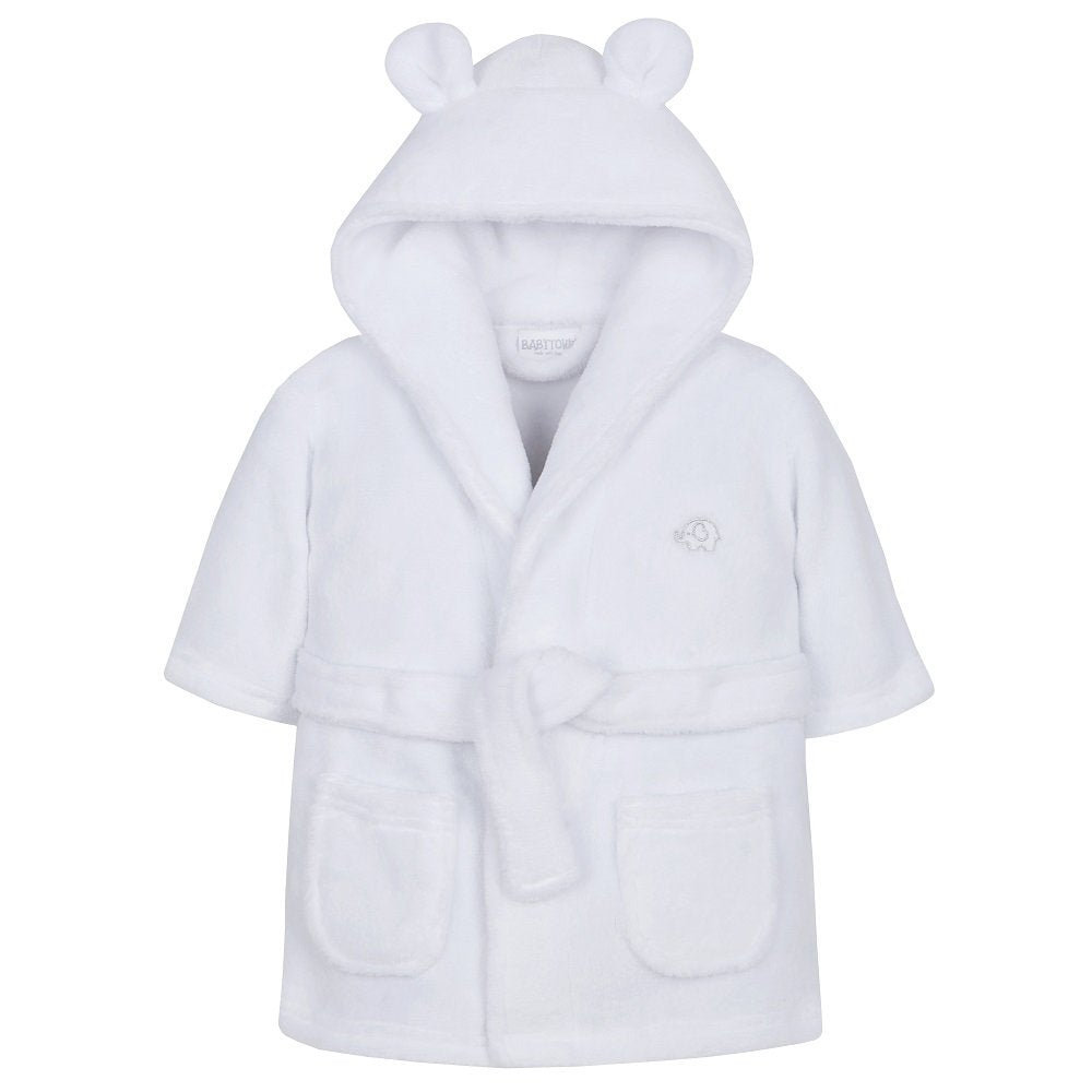 Baby's White Hooded Dressing Gown 0-24 Months