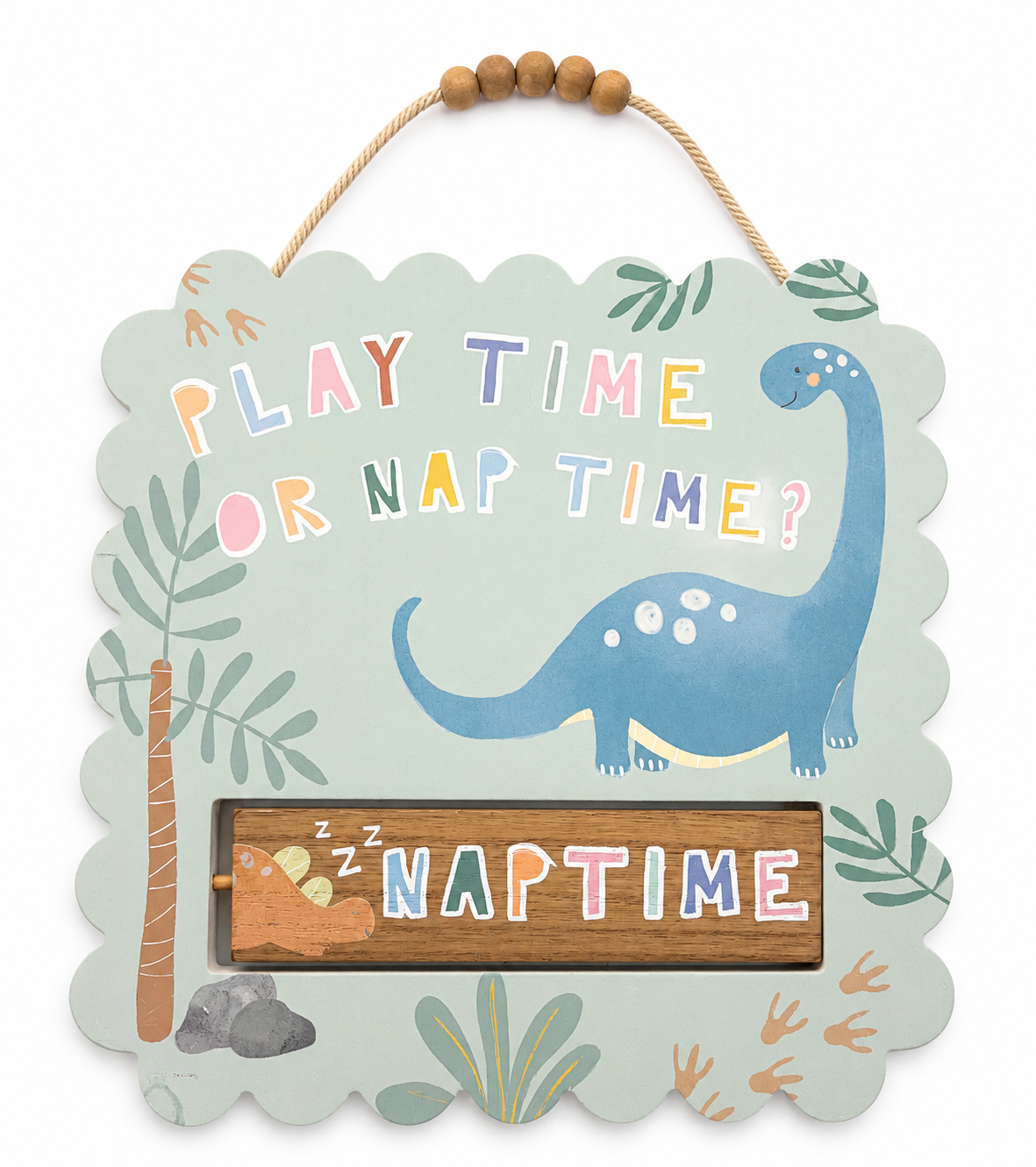 Bubbachubs Baby Boys Dinosaur Hooded Fleece & Playtime/Naptime Bedroom Plaque Gift Set