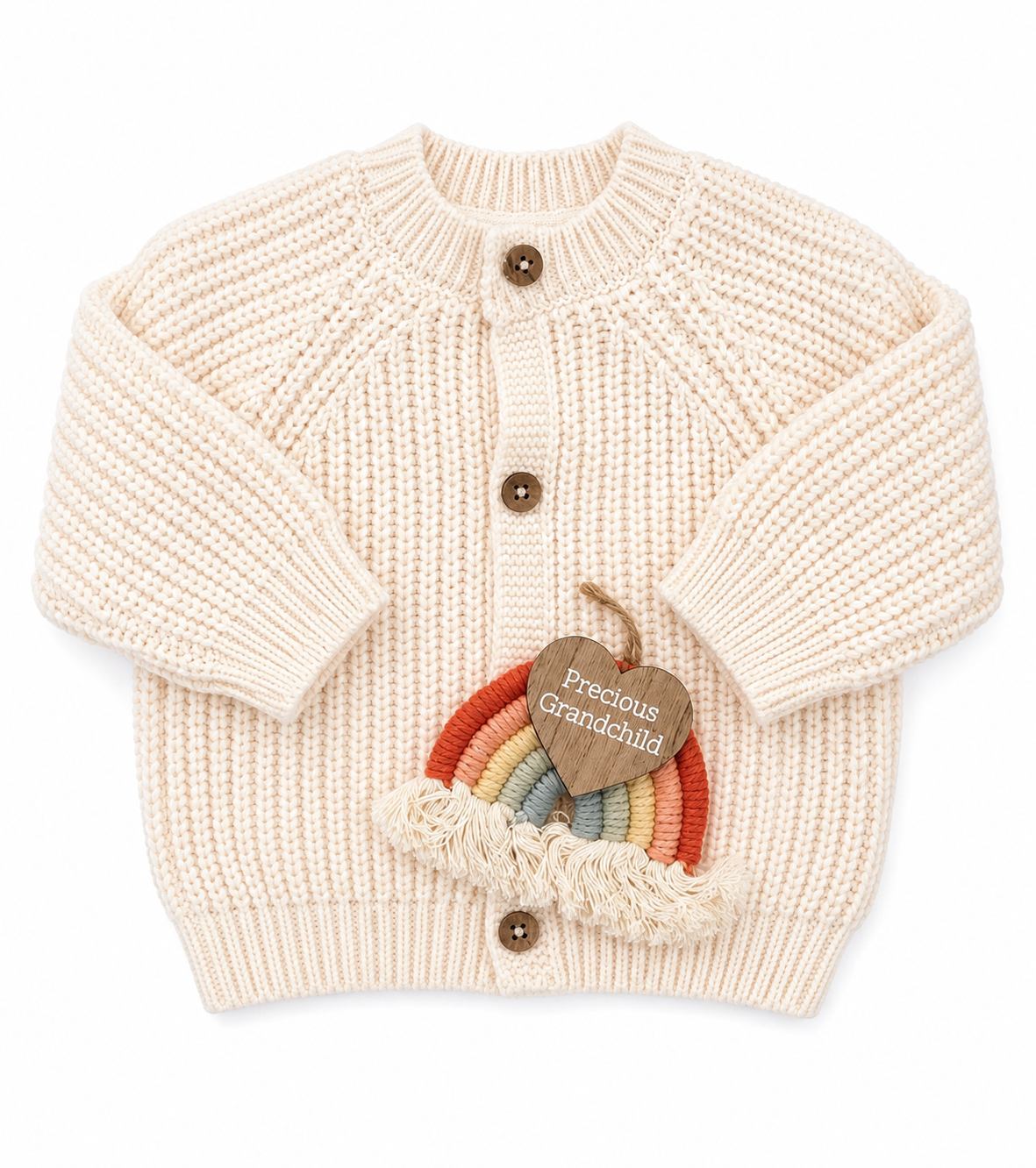 Bubbachubs Unisex Baby Cardigan Gift Set with Precious Grandchild Plaque 0-3 Months