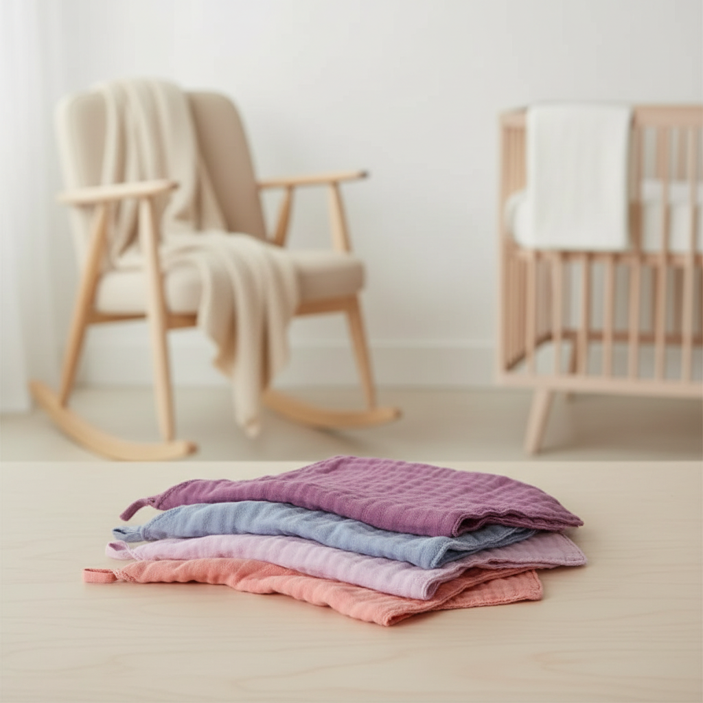 5pcs Pack Of Bamboo Cotton Breathable Baby Muslins (Square 29x29cm)