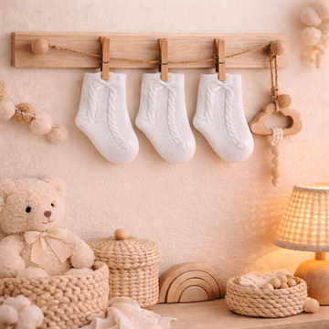 Baby Girls 3 Pack Of Cable/Bow White Socks