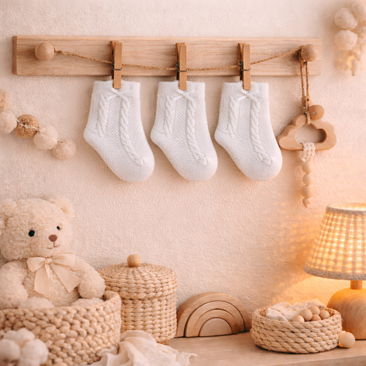 Baby Girls 3 Pack Of Cable/Bow White Socks