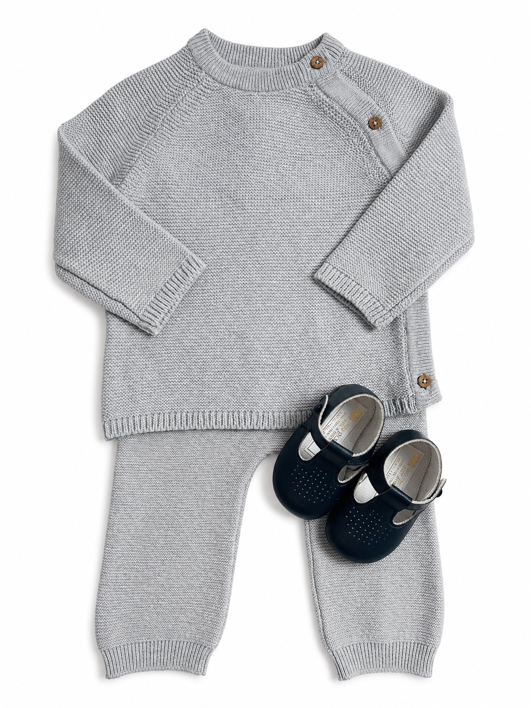 Bubbachubs Baby Knitted Sweater & Leggings Gift Set with Soft Sole Shoes – 0–9 Months