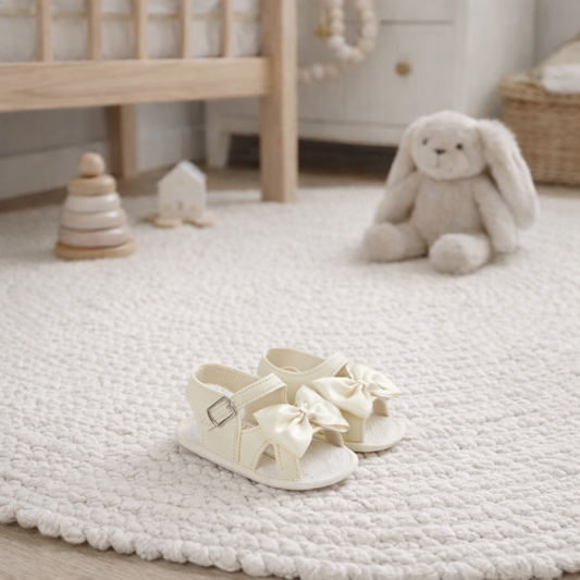 Baby Girls Soft Soled Sandals With Bow