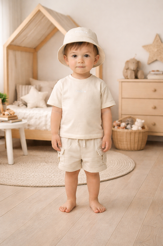 Boys Summer T-Shirt & Shorts Outfit With Bucket Hat 2-4 Years