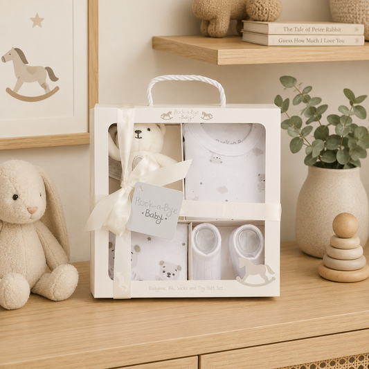 Baby White 4 Piece Luxury Boxed Gift Set 0-3 Months