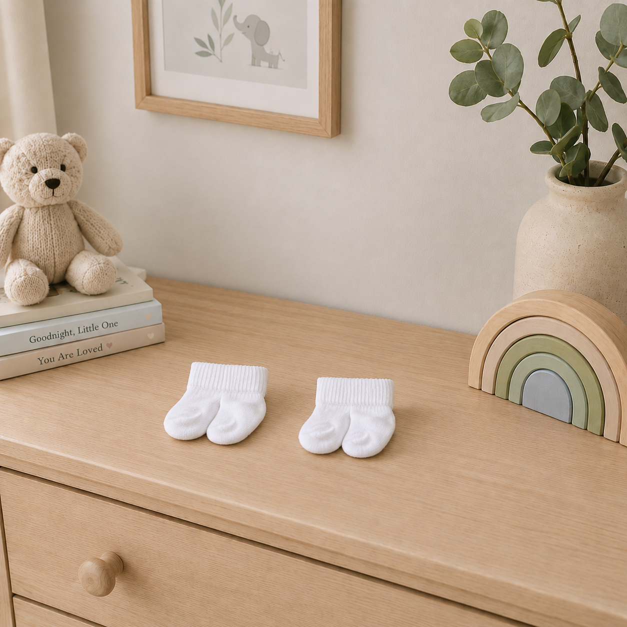 Baby 2 Pack Of Premature White Socks