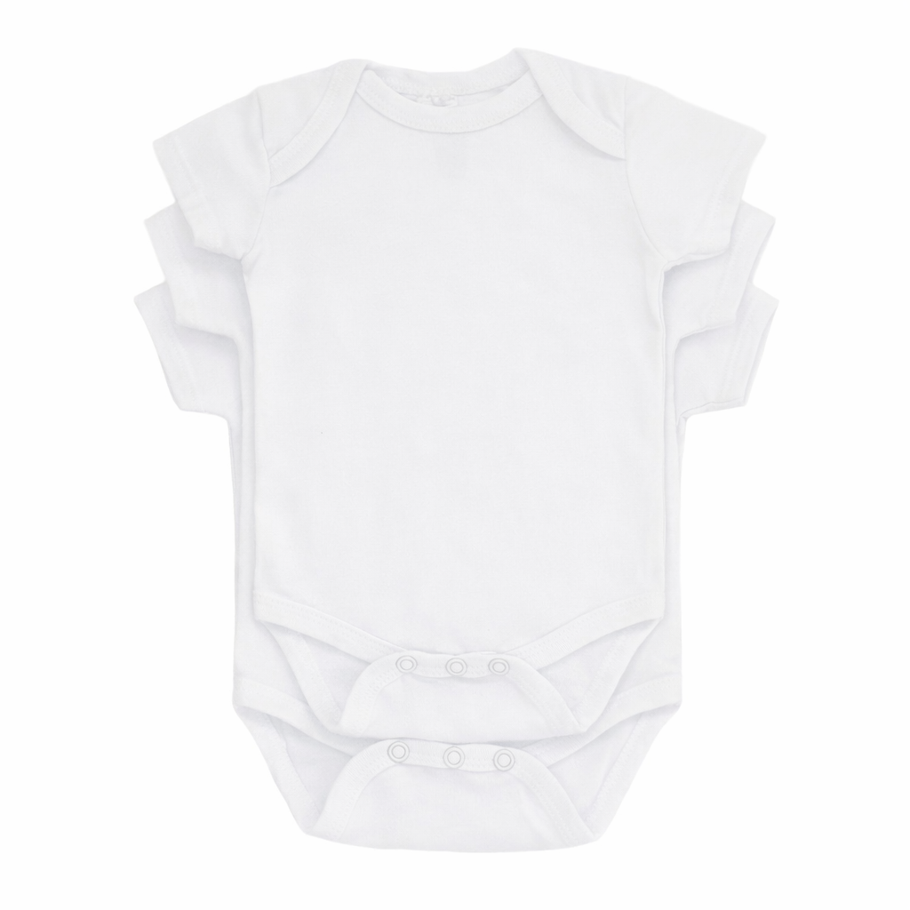 Baby 3 Pack Of Cotton Bodysuits 0-9 Months