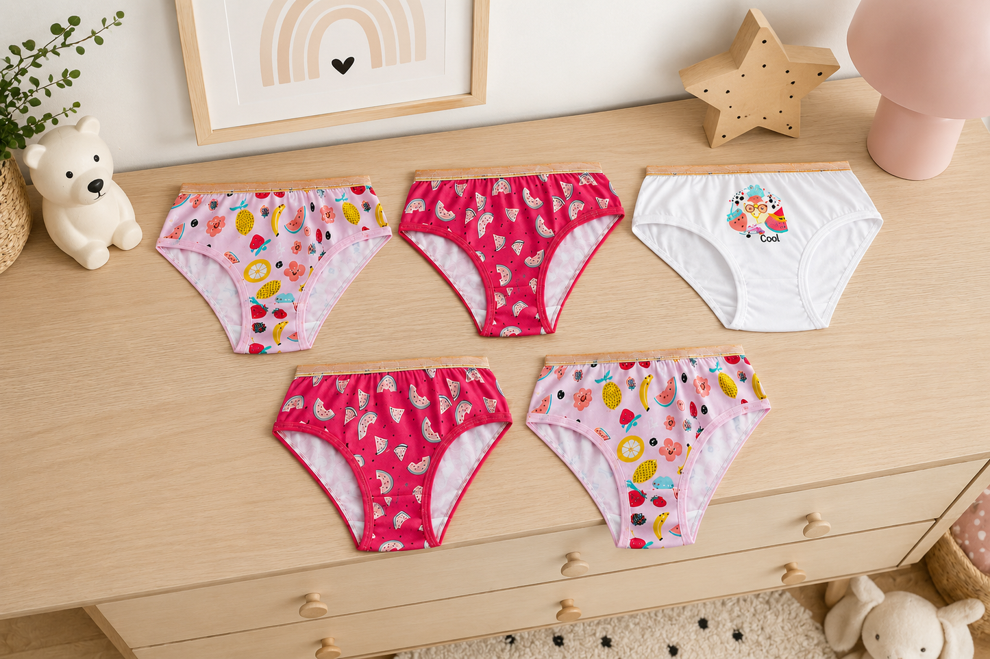 Infant Girl 5 Pack Of Briefs 2-6 Years