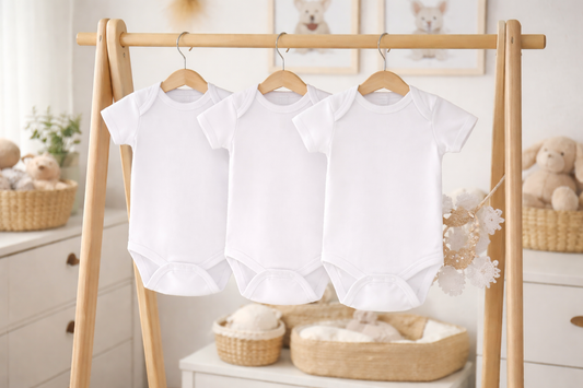 Baby 3 Pack Of Cotton Bodysuits 0-9 Months