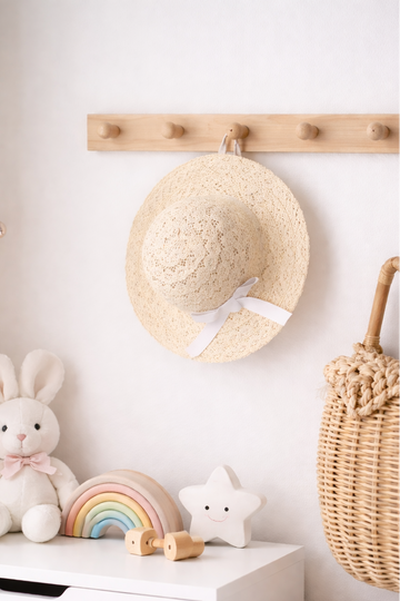 Girls Straw Sun Hat With Bow 12-24 Months