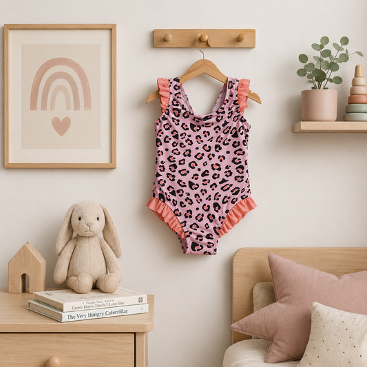 Girls Swimsuit With Leopard Print 1-3 Years
