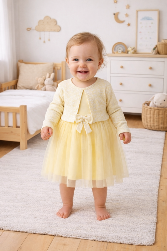 Baby Girl Mesh Party Dress with Bolero 6 Months–3 Years