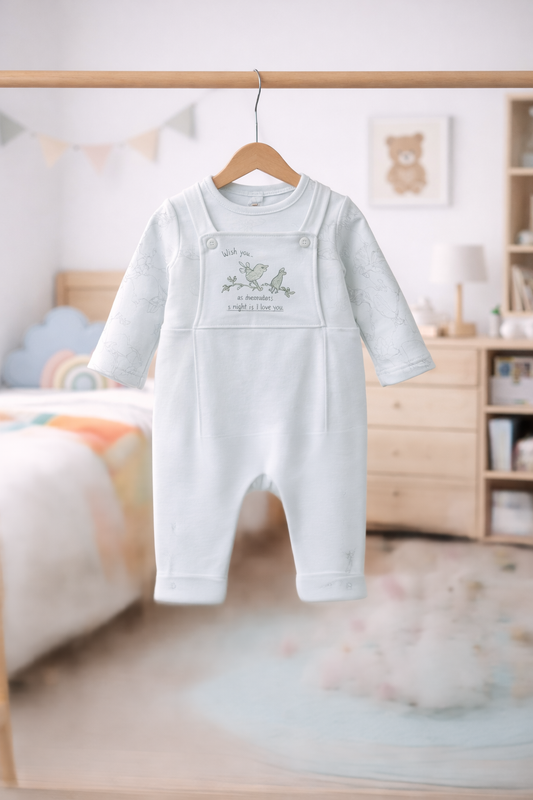 Baby Unisex Guess How Much I Love You Dungaree + Top Outfit 0-9 Months