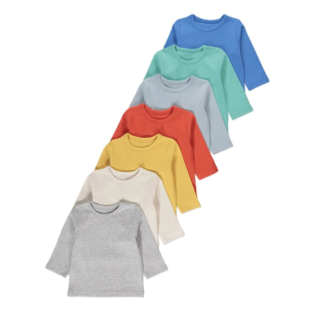Baby's 7 Pack Of Long Sleeve Tops 6-9 Months