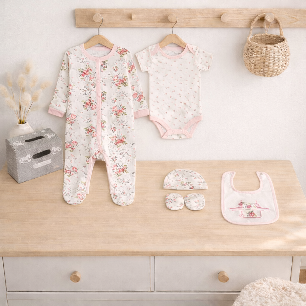 Baby Girls Floral Newborn Gift Set 0-6 Months