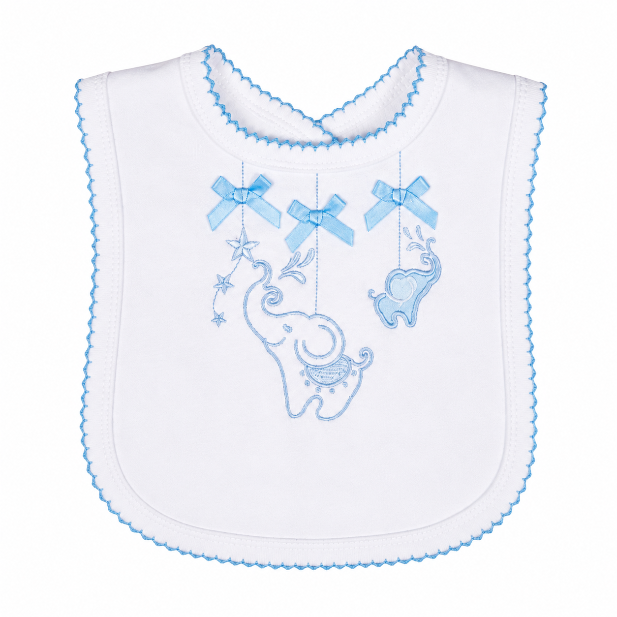 Baby Cotton Elephant Velcro Bibs 35x22cm (4 Pack)