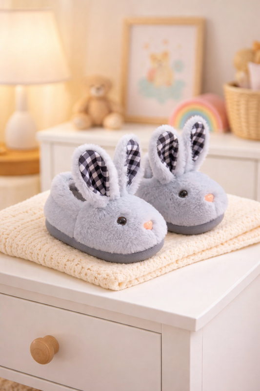 Baby & Toddler Bunny Slippers – Soft Warm Indoor Shoes