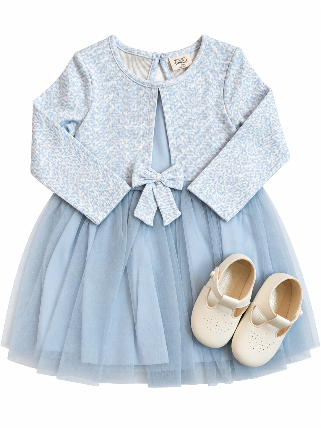 Baby Girls Mesh Party Bolero Dress Wth Soft Sole Shoes Gift Set 18-24 Months
