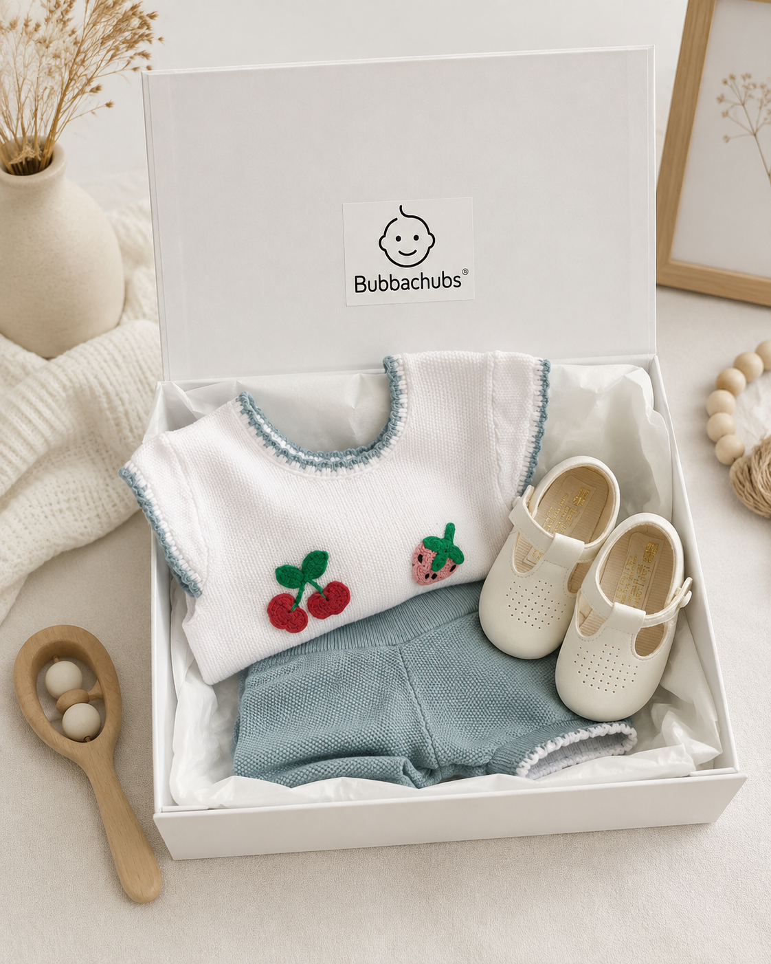 Bubbachubs Girls’ 1st Birthday Summer Outfit Gift Set with Shoes