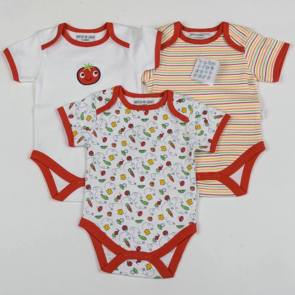 Baby Girls 3 Pack Of Bodysuits 0-9 Months