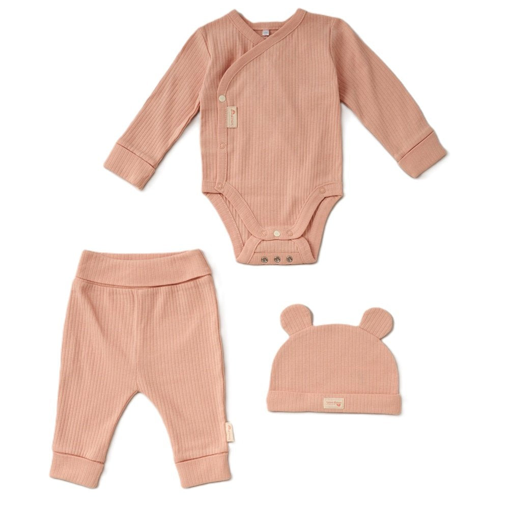 Baby Organic 3 Piece Ribbed Outfit 0-6 Months