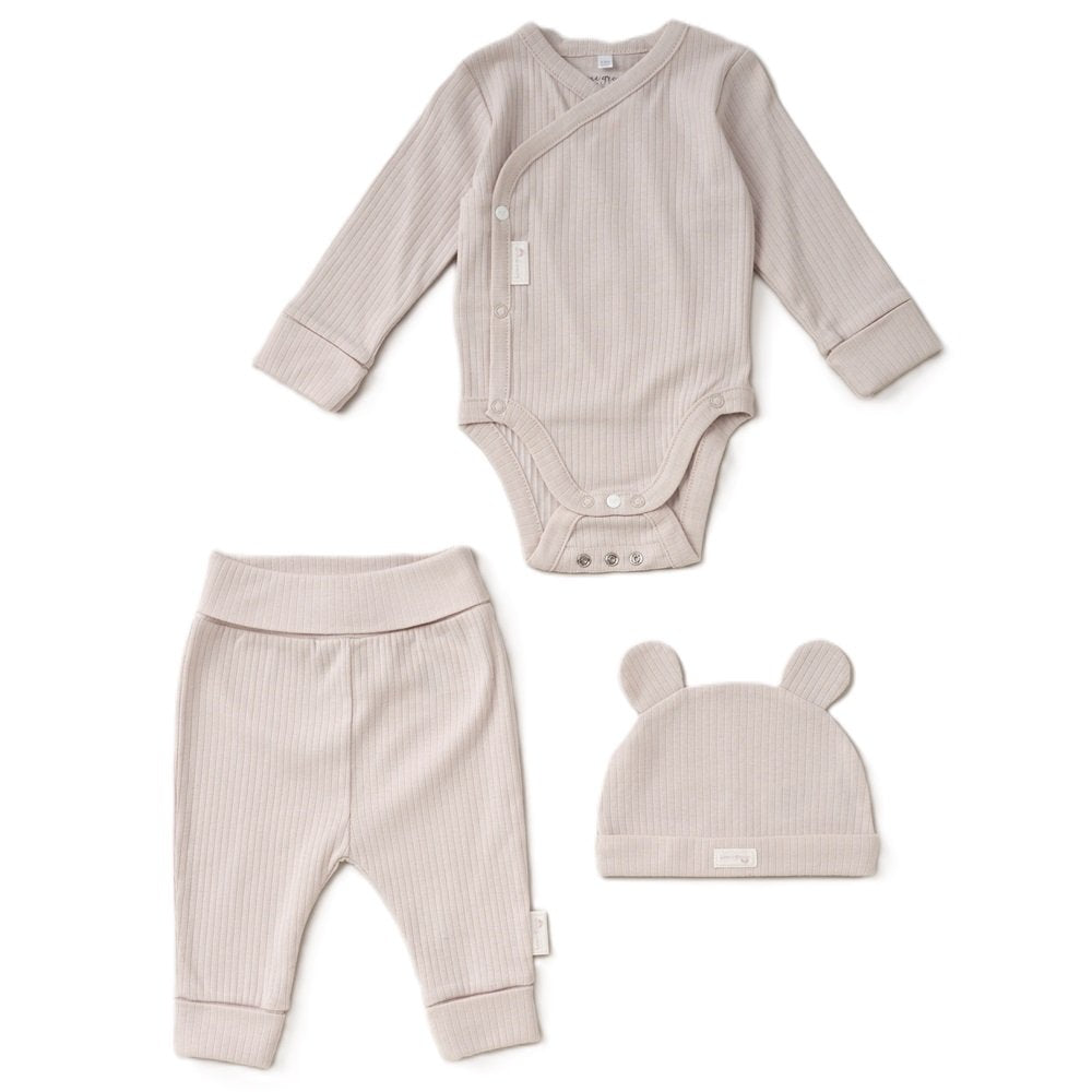 Baby Organic 3 Piece Ribbed Outfit 0-6 Months