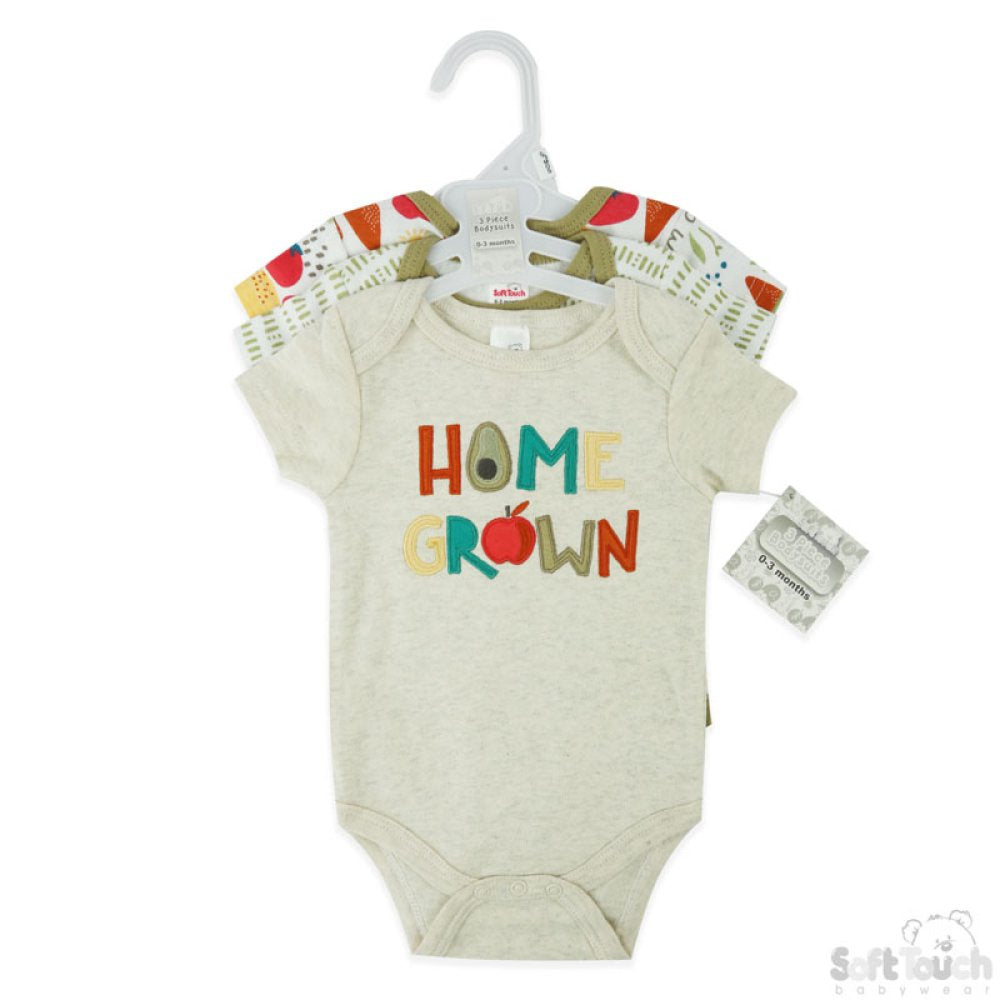 Boys Pack Of 3 Bodysuits 0-3 Months