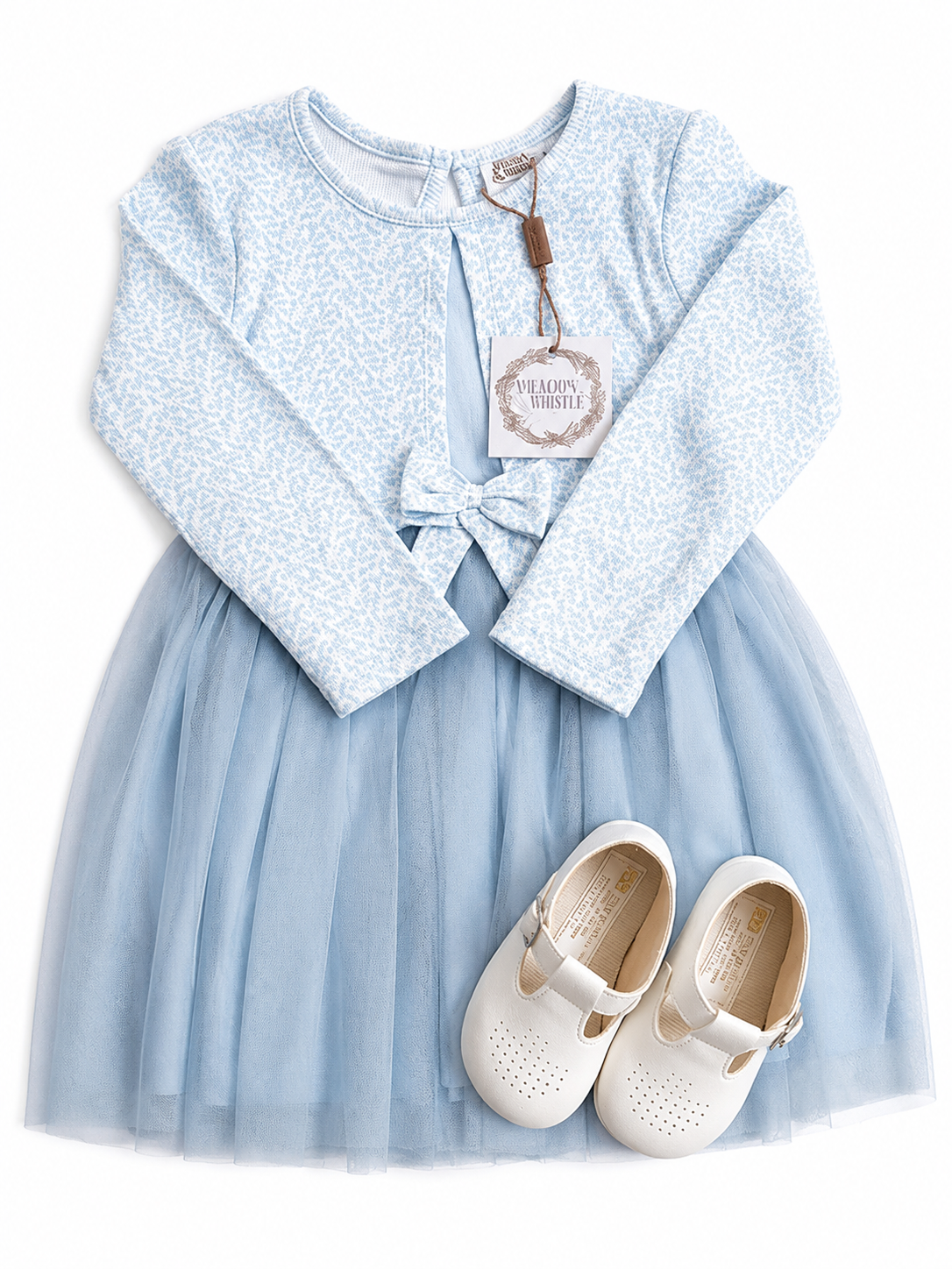 Bubbachubs Little Blossom Collection | Baby Girls Bolero Dress & Hard Sole Shoes | 2–3 Years